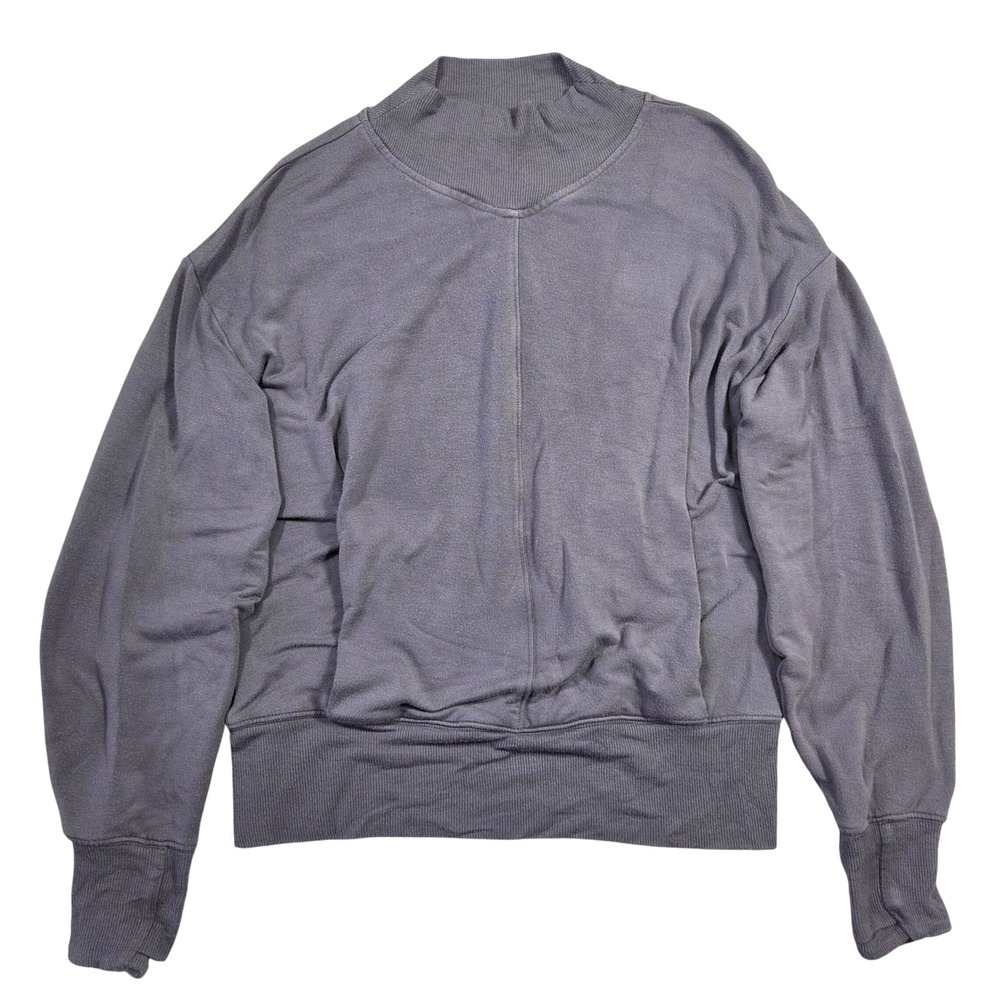Athleta Apollo Mock Neck‎ Pullover Sweatshirt Relaxed Purple XS Athleisure Gym